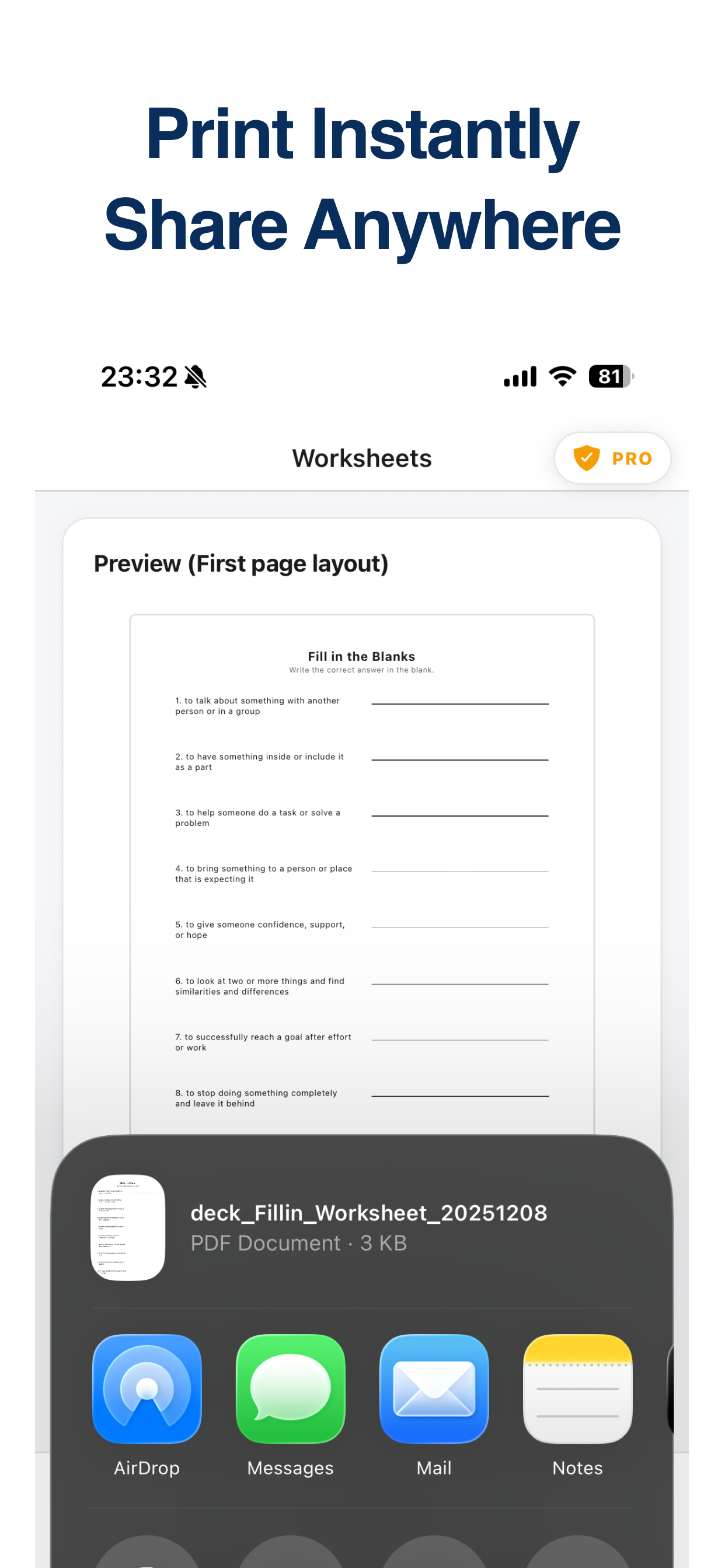 FlashPrint Worksheets screenshot 3